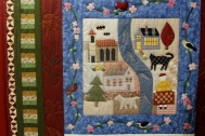 This Round-Robin Quilt Greets Visitors of the East Haddam Historical Society (photo by Artlandish Angel)